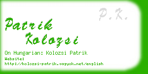 patrik kolozsi business card